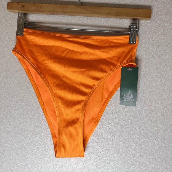 New Wild Fable Orange High-Waisted Bikini Bottom XS - Picture 3 of 10